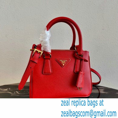 Prada Galleria Saffiano Leather Micro-bag 1BA906 Red 2021