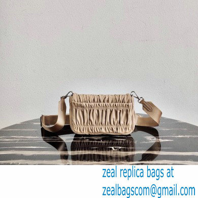 Prada Gaufre Embossed Leather Shoulder Bag 1BD289 Beige 2021