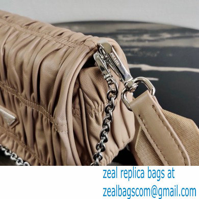 Prada Gaufre Embossed Leather Shoulder Bag 1BD289 Beige 2021