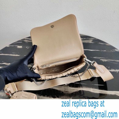 Prada Gaufre Embossed Leather Shoulder Bag 1BD289 Beige 2021