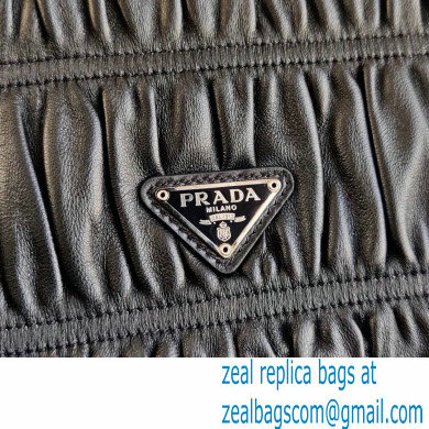 Prada Gaufre Embossed Leather Shoulder Bag 1BD289 Black 2021