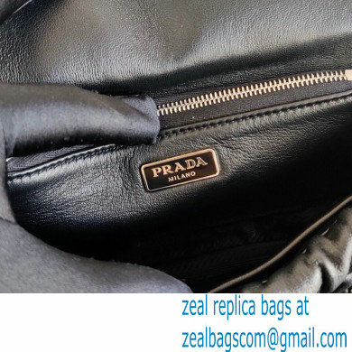 Prada Gaufre Embossed Leather Shoulder Bag 1BD289 Black 2021