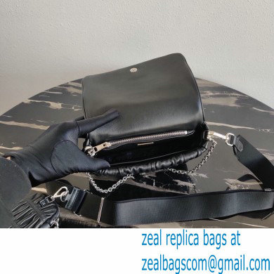 Prada Gaufre Embossed Leather Shoulder Bag 1BD289 Black 2021