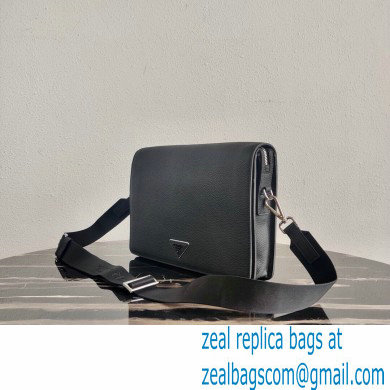 Prada Leather Bandoleer Cross-Body Bag 2VD012 Black 2021