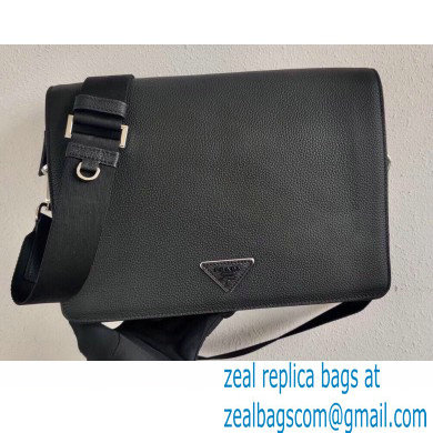 Prada Leather Bandoleer Cross-Body Bag 2VD012 Black 2021