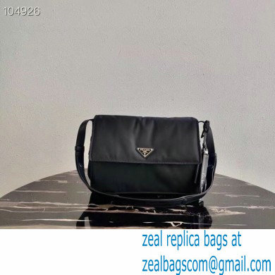 Prada Medium Padded Nylon Shoulder Bag 1BD255 Black 2021 - Click Image to Close