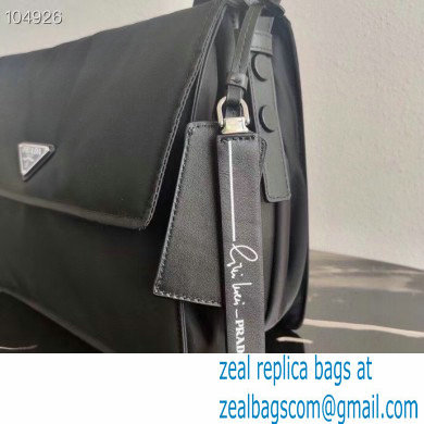 Prada Medium Padded Nylon Shoulder Bag 1BD255 Black 2021 - Click Image to Close