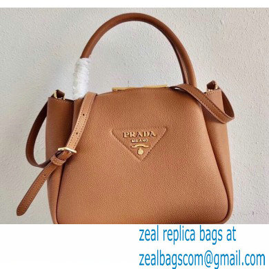Prada Small Leather HandBag 1BC145 Brown 2021