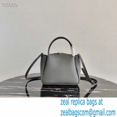 Prada Small Leather HandBag 1BC145 Gray 2021