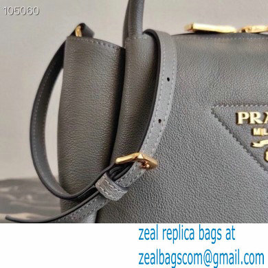 Prada Small Leather HandBag 1BC145 Gray 2021