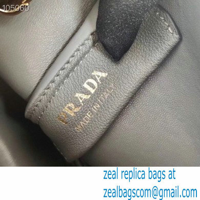 Prada Small Leather HandBag 1BC145 Gray 2021