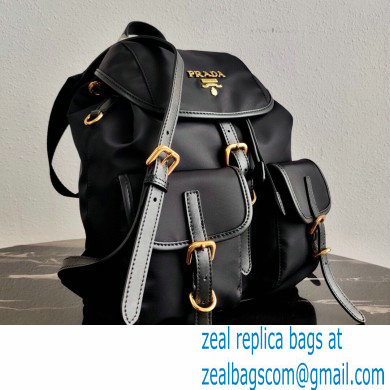 Prada Small Nylon Backpack Bag 1BZ677 Black/Gold 2021 - Click Image to Close