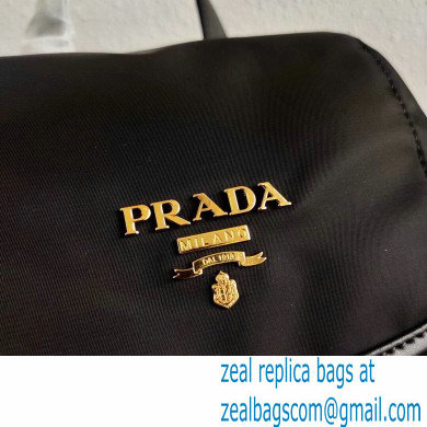 Prada Small Nylon Backpack Bag 1BZ677 Black/Gold 2021 - Click Image to Close