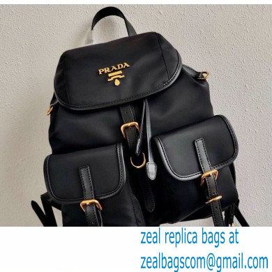 Prada Small Nylon Backpack Bag 1BZ677 Black/Gold 2021