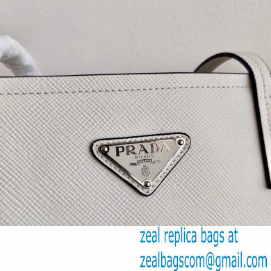 Prada Small Saffiano Leather Tote Bag 1BG342 White 2021 - Click Image to Close