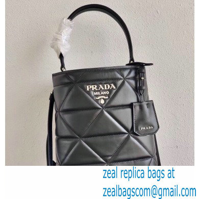 Prada Spectrum Leather Top Handle Bag 1BA319 Black 2021 - Click Image to Close