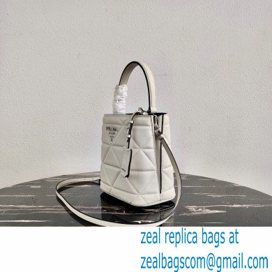 Prada Spectrum Leather Top Handle Bag 1BA319 White 2021 - Click Image to Close