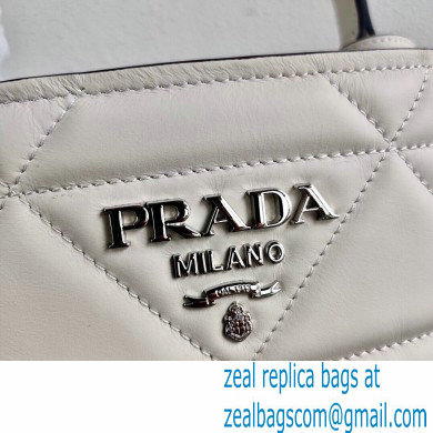 Prada Spectrum Leather Top Handle Bag 1BA319 White 2021