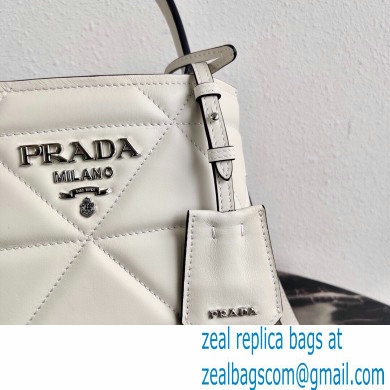 Prada Spectrum Leather Top Handle Bag 1BA319 White 2021 - Click Image to Close