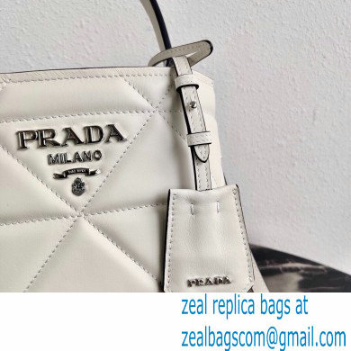 Prada Spectrum Leather Top Handle Bag 1BA319 White 2021