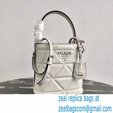 Prada Spectrum Leather Top Handle Bag 1BA319 White 2021