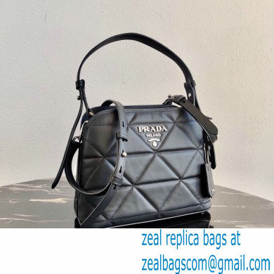 Prada Spectrum Small Leather Top Handle Bag 1BA311 Black 2021