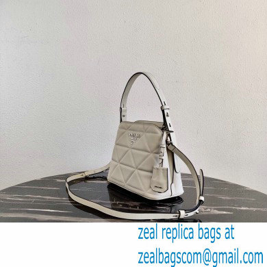 Prada Spectrum Small Leather Top Handle Bag 1BA311 White 2021 - Click Image to Close