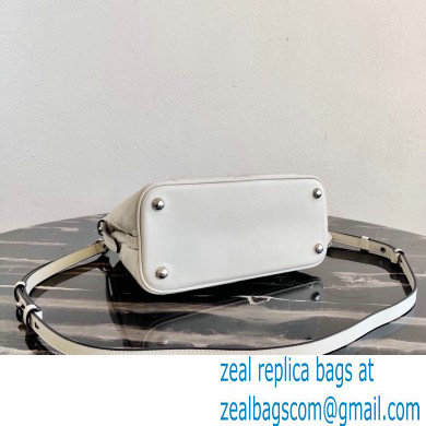 Prada Spectrum Small Leather Top Handle Bag 1BA311 White 2021 - Click Image to Close