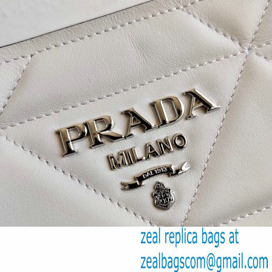 Prada Spectrum Small Leather Top Handle Bag 1BA311 White 2021