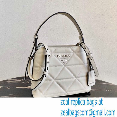 Prada Spectrum Small Leather Top Handle Bag 1BA311 White 2021 - Click Image to Close