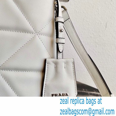Prada Spectrum Small Leather Top Handle Bag 1BA311 White 2021