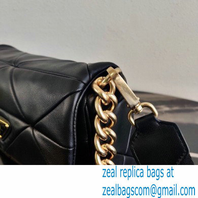 Prada System Nappa Leather Patchwork Shoulder Bag 1BD292 Black 2021