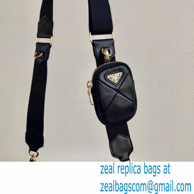 Prada System Nappa Leather Patchwork Shoulder Bag 1BD292 Black 2021