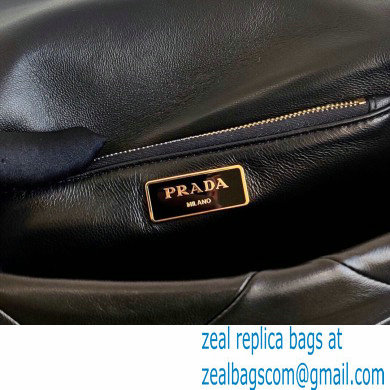 Prada System Nappa Leather Patchwork Shoulder Bag 1BD292 Black 2021
