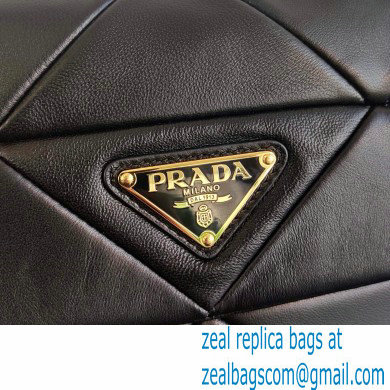 Prada System Nappa Leather Patchwork Shoulder Bag 1BD292 Black 2021