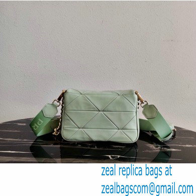 Prada System Nappa Leather Patchwork Shoulder Bag 1BD292 Light Green 2021