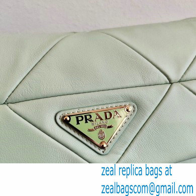 Prada System Nappa Leather Patchwork Shoulder Bag 1BD292 Light Green 2021 - Click Image to Close