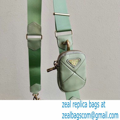 Prada System Nappa Leather Patchwork Shoulder Bag 1BD292 Light Green 2021 - Click Image to Close