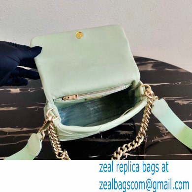 Prada System Nappa Leather Patchwork Shoulder Bag 1BD292 Light Green 2021