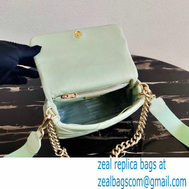 Prada System Nappa Leather Patchwork Shoulder Bag 1BD292 Light Green 2021 - Click Image to Close