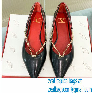 Valentino Chain Detail Ballerina Flats Black 2021