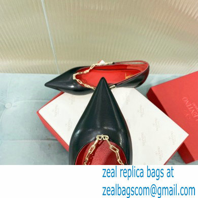 Valentino Chain Detail Ballerina Flats Black 2021