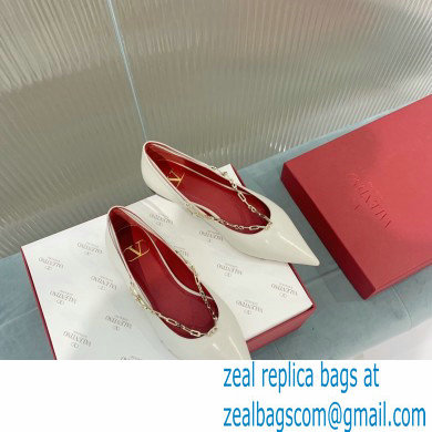 Valentino Chain Detail Ballerina Flats Creamy 2021