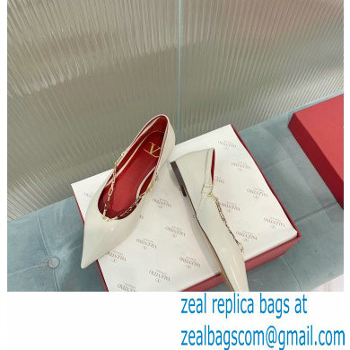 Valentino Chain Detail Ballerina Flats Creamy 2021