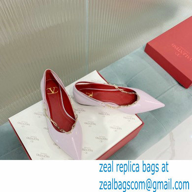 Valentino Chain Detail Ballerina Flats Light Pink 2021