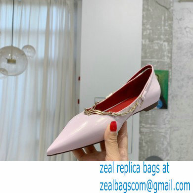 Valentino Chain Detail Ballerina Flats Light Pink 2021
