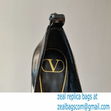 Valentino Heel 8cm Rockstud Slingback Pumps with Removable Strap Patent Black 2021
