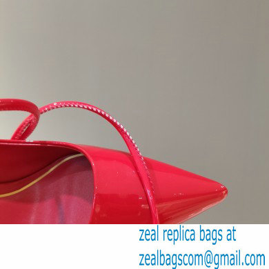 Valentino Heel 8cm Rockstud Slingback Pumps with Removable Strap Patent Red 2021 - Click Image to Close