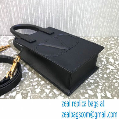 Valentino Mini VLogo Walk Calfskin Tote Bag Black 2021