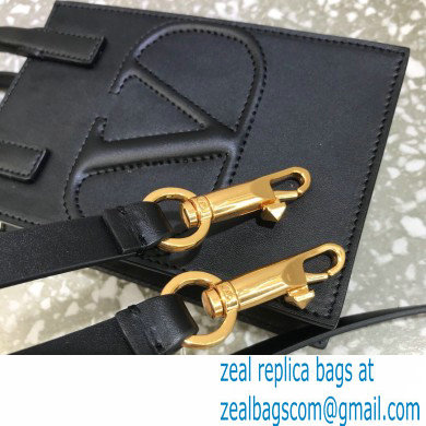 Valentino Mini VLogo Walk Calfskin Tote Bag Black 2021